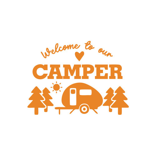 Camper Sticker 17x17 Cm Turuncu