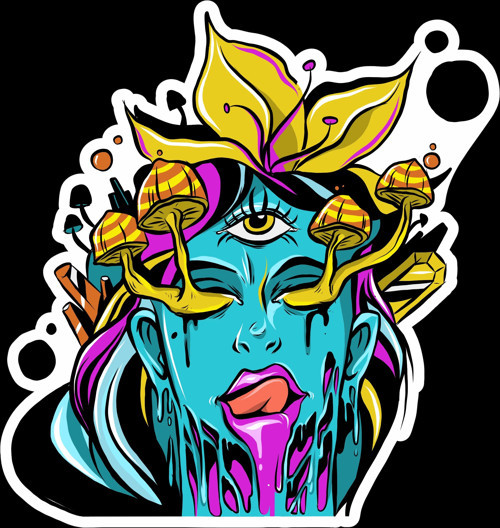 Tek Göz Sticker 10x10 cmRenkli Sticker