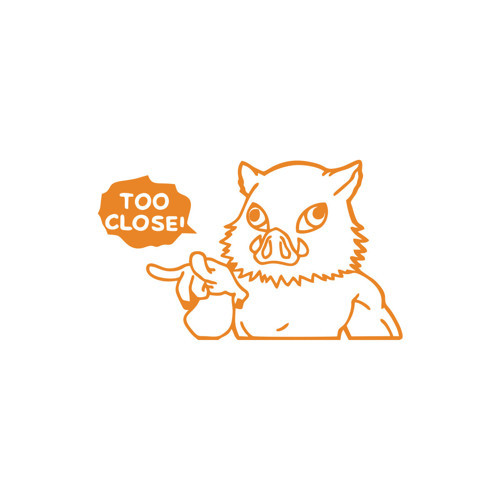 Too Close Anime Araba Sticker 17x17 Cm Turuncu