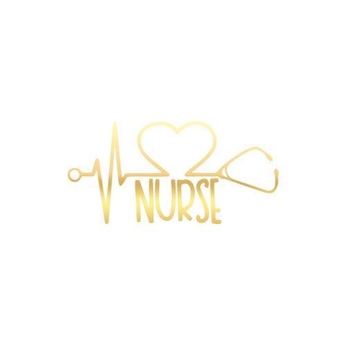 Nurse Araba Sticker 17x17 Cm Gold