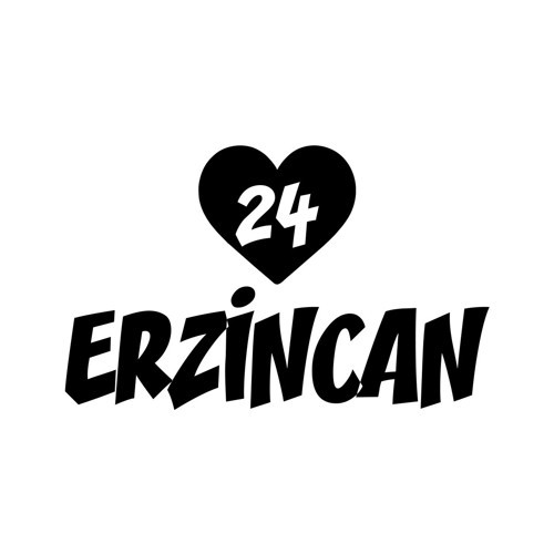 Kalpli 24 Erzincan Araba Sticker 17x17 Cm Siyah