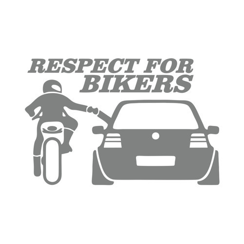Respect For Bikers Araba Sticker 17x17 Cm Gri
