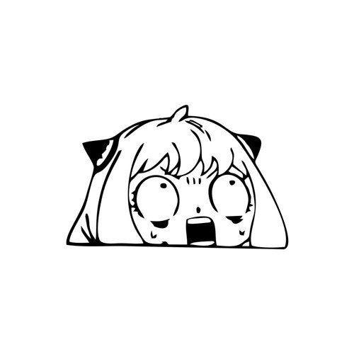 Anime Araba Sticker 17x17 Cm Siyah