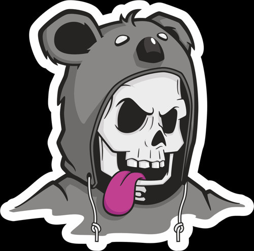 Sevimli iskelet Sticker 10x10 cmRenkli Sticker