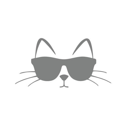 Güneş Gözlüğü Takan Kedi Araba Sticker 17x17 Cm Gri