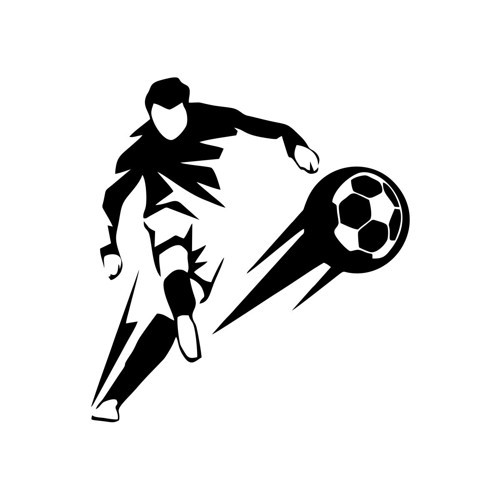 Futbol Oynayan Adam Araba Sticker 17x17 Cm Siyah
