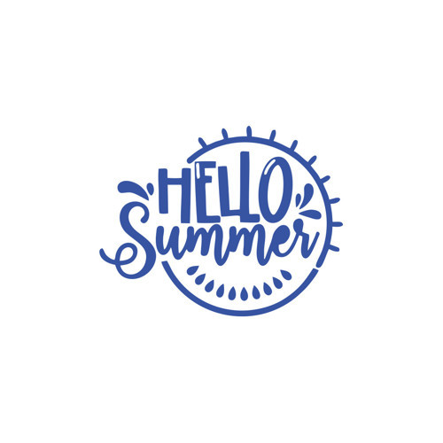 Hello Summer Sticker 17x17 Cm Mavi