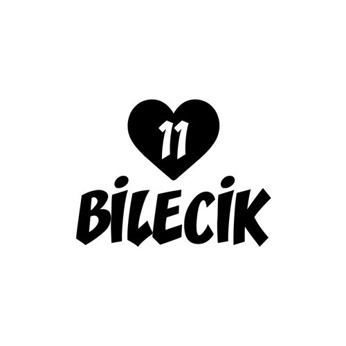 Kalpli 11 Bilecik Araba Sticker 17x17 Cm Siyah