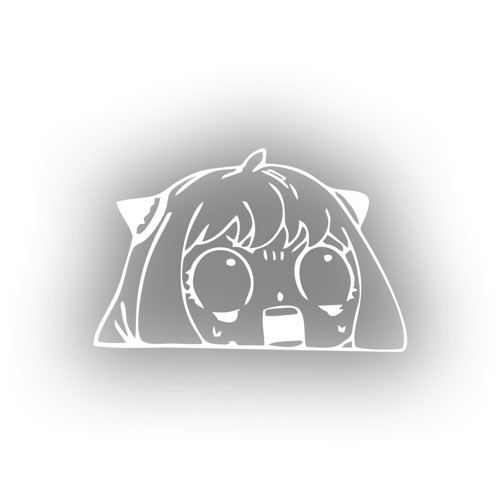 Anime Araba Sticker 17x17 Cm Beyaz
