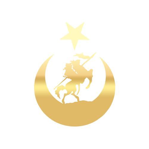 Akıncı ve Ay Yıldız Türk Bayrağı Araba Sticker 17x17 Cm Gold