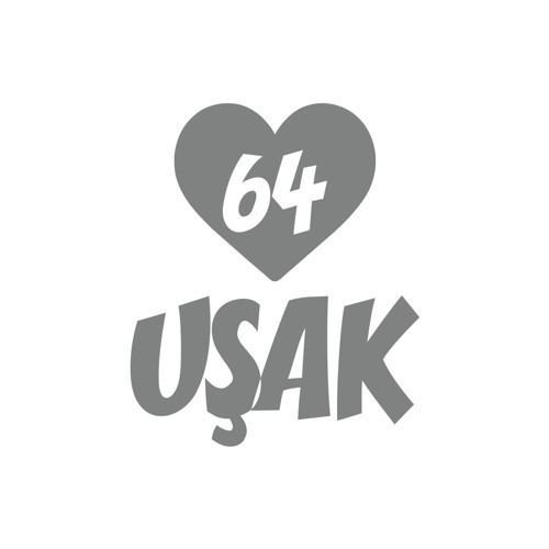 Kalpli 64 Uşak Araba Sticker 17x17 Cm Gri
