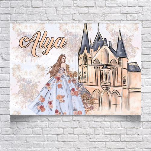 Prenses Temalı Doğum Günü Afişi 70X100 cm
