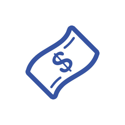 Dolar Banknot Araba Sticker 17x17 Cm Mavi