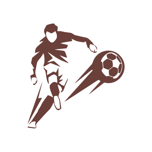 Futbol Oynayan Adam Araba Sticker 17x17 Cm Kahverengi