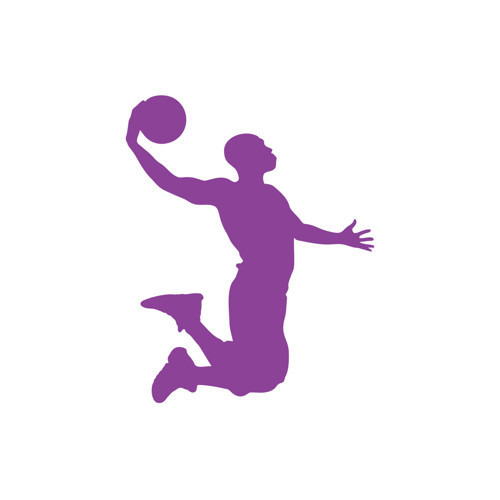 Basketbol Oynayan Adam Araba Sticker 17x17 Cm Mor