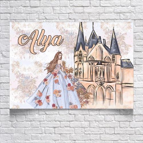 Prenses Temalı Doğum Günü Afişi 50X70 cm