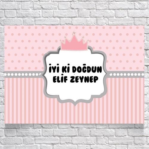 Prenses Temalı Doğum Günü Afişi 50X70 cm