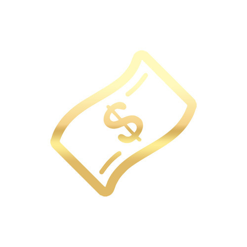 Dolar Banknot Araba Sticker 17x17 Cm Gold