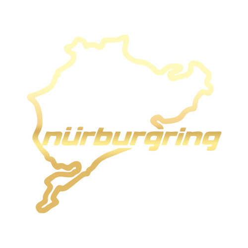 Nürburgring Araba Sticker 17x17 Cm Gold