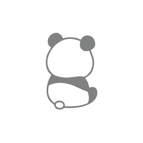 Küsmüş Panda Araba Sticker 17x17 Cm Gri