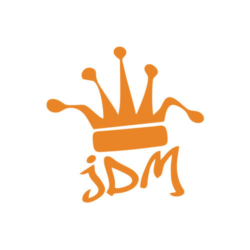 JDM Kral Tacı Araba Sticker 17x17 Cm Turuncu