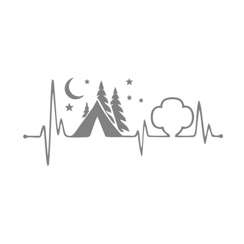 Ritim Kamp Karavan Sticker 17x17 Cm Gri
