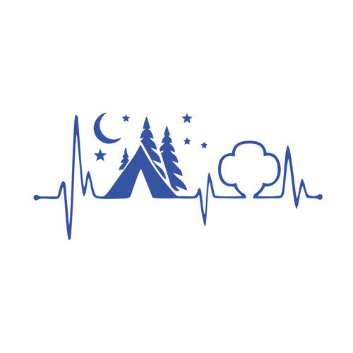 Ritim Kamp Karavan Sticker 17x17 Cm Mavi