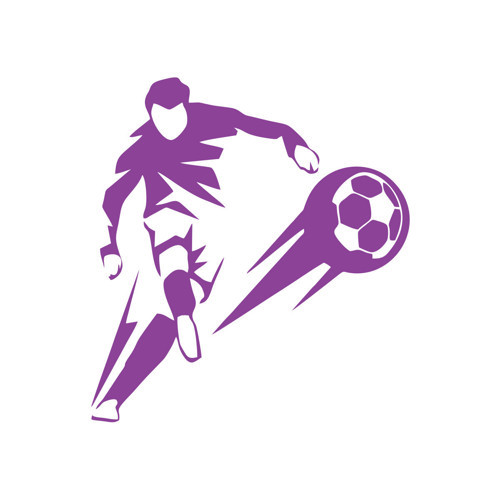 Futbol Oynayan Adam Araba Sticker 17x17 Cm Mor