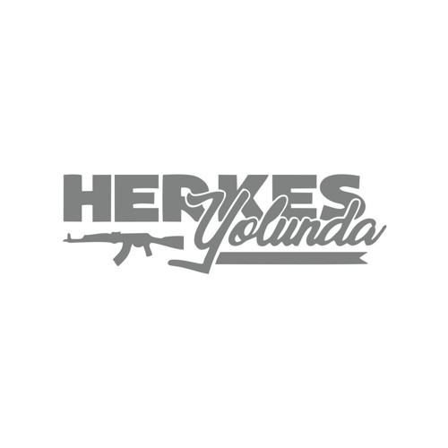 Herkes Yolunda AK-47 Araba Sticker 17x17 Cm Gri