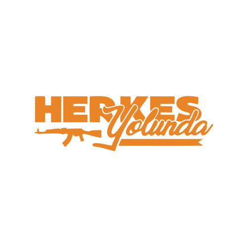 Herkes Yolunda AK-47 Araba Sticker 17x17 Cm Turuncu
