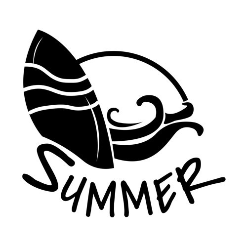 Summer Araba Sticker 17x17 Cm Siyah