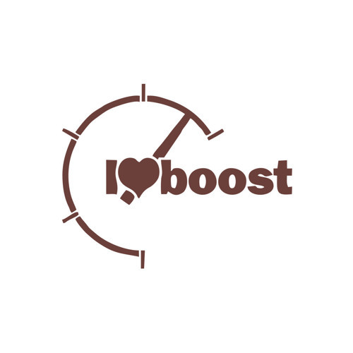 I love Boost Araba Sticker 17x17 Cm Kahverengi