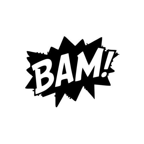 Bam Araba Sticker 17x17 Cm Siyah