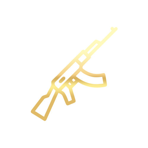 AK47 Araba Sticker 17x17 Cm Gold
