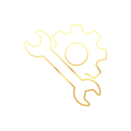 Mekanik Araba Sticker 17x17 Cm Gold