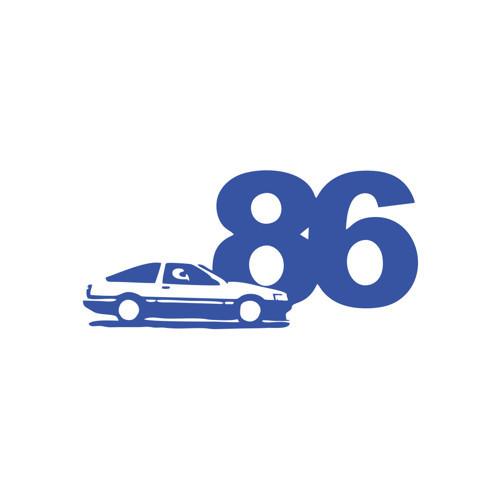 86 JDM Araba Sticker 17x17 Cm Mavi
