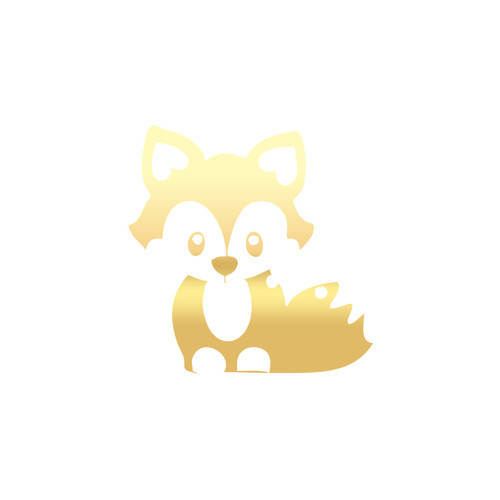 Sevimli Tilki Araba Sticker 17x17 Cm Gold