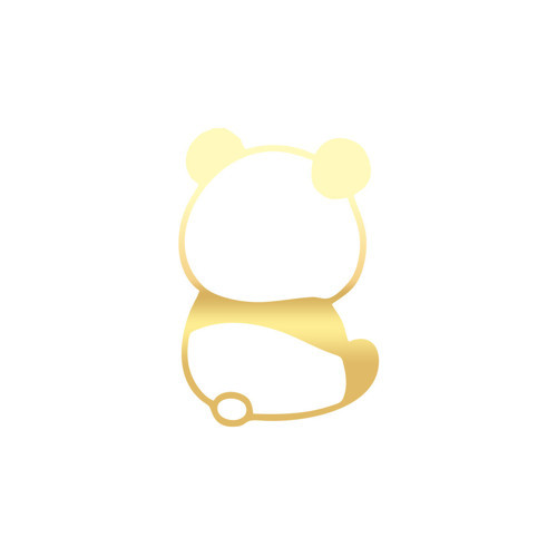 Küsmüş Panda Araba Sticker 17x17 Cm Gold