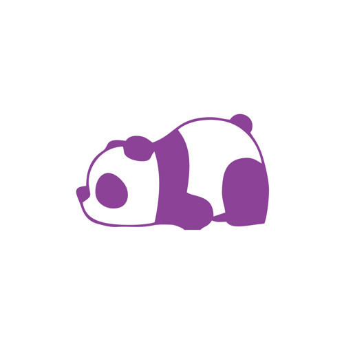 Bıkmış Panda Araba Sticker 17x17 Cm Mor