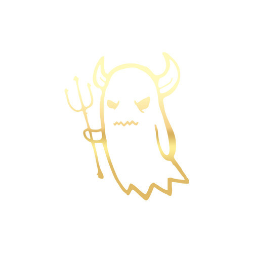 Zebani Hayalet Araba Sticker 17x17 Cm Gold
