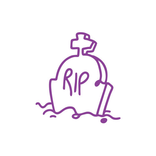 Rip Mezar Taşı Araba Sticker 17x17 Cm Mor