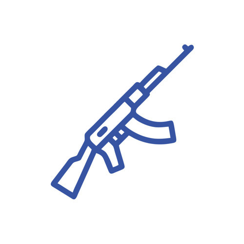 AK47 Araba Sticker 17x17 Cm Mavi