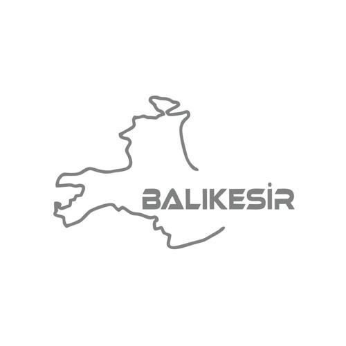 Balıkesir Harita Araba Sticker 17x17 Cm Gri