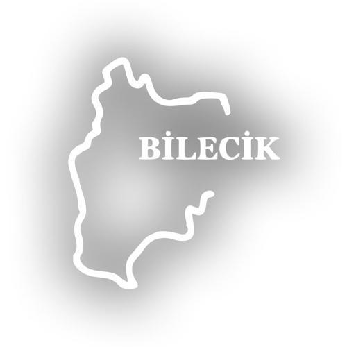 Bilecik Harita Araba Sticker 17x17 Cm Beyaz