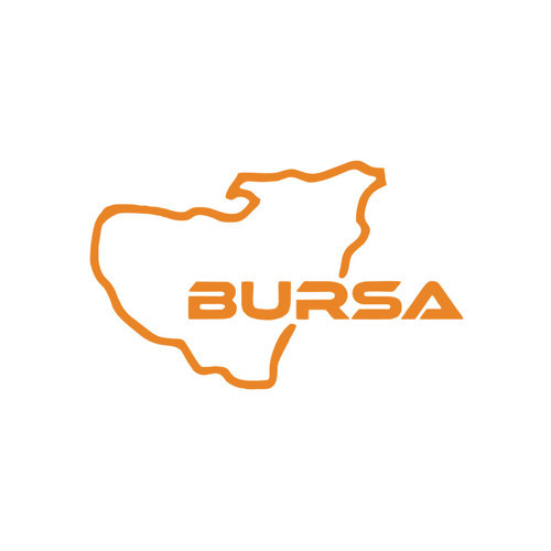 Bursa Harita Araba Sticker 17x17 Cm Turuncu