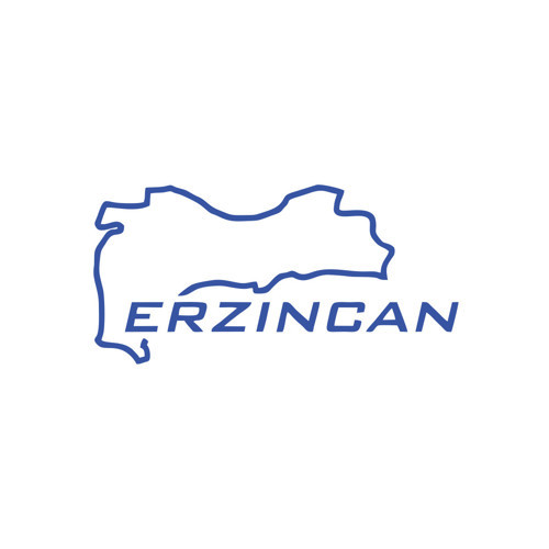 Erzincan Harita Araba Sticker 17x17 Cm Mavi