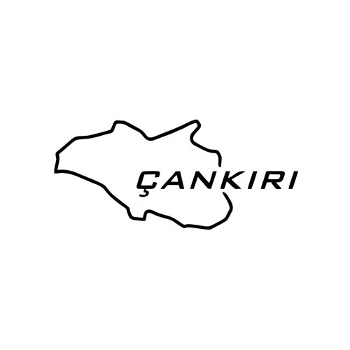 Çankırı Harita Araba Sticker 17x17 Cm Siyah