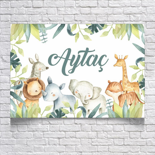 Safari Temalı Doğum Günü Afişi 70X100 cm