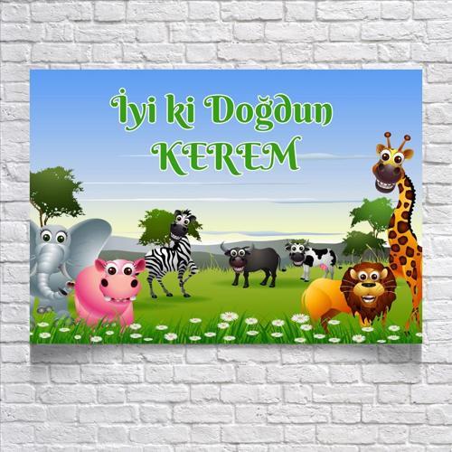 Safari Temalı Doğum Günü Afişi 70X100 cm