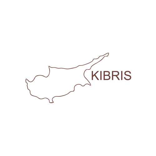 Kıbrıs Harita Araba Sticker 17x17 Cm Kahverengi